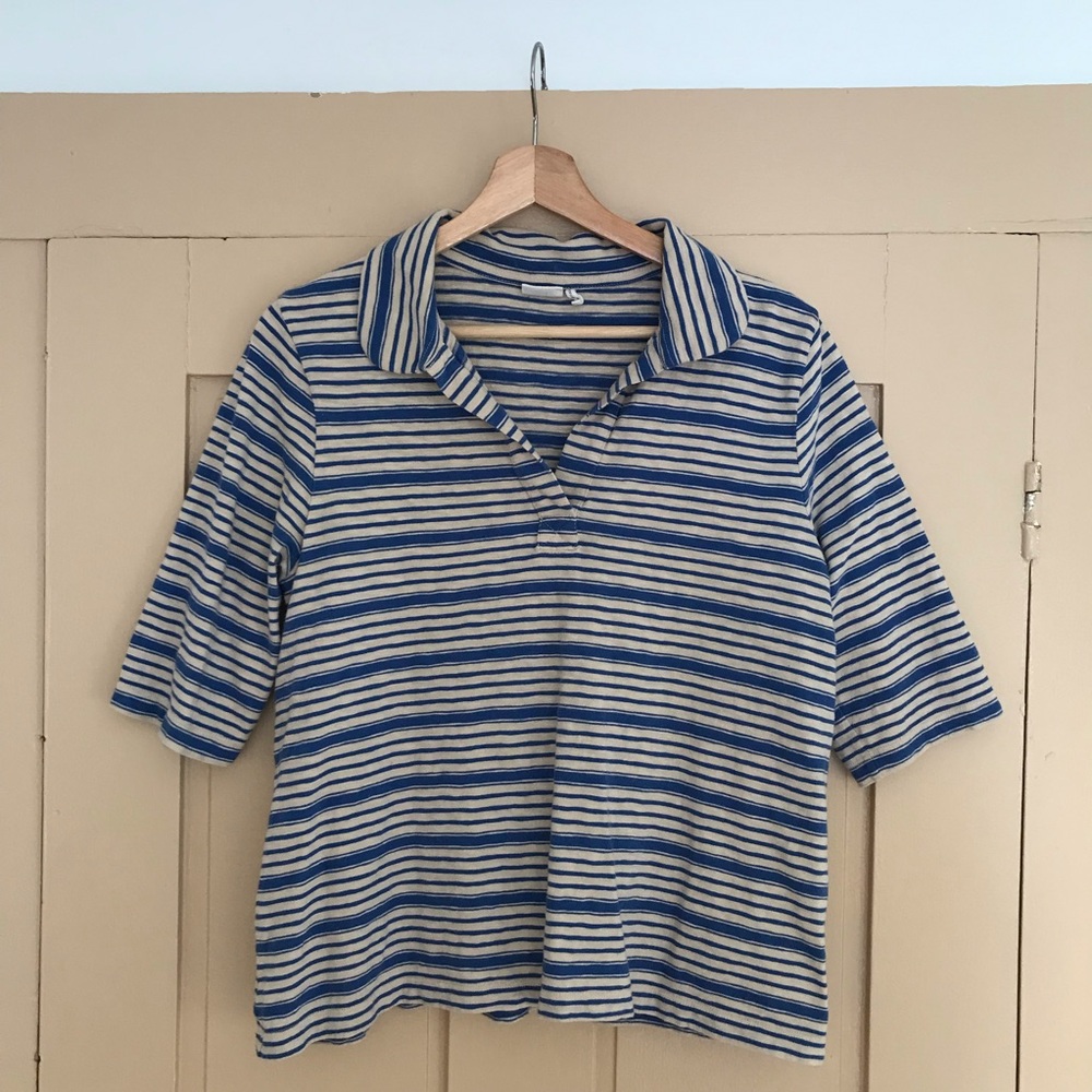 Striped Blue and White Women's Top